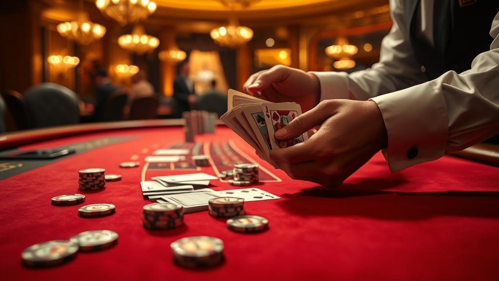 นักพนันมืออาชีพกำลังวิเคราะห์เค้าไพ่บาคาร่า