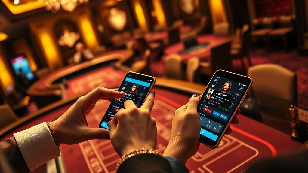 หน้าจอเกมบาคาร่าพร้อมชิปเดิมพัน