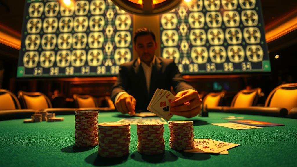 ดีลเลอร์สาวสวยแจกไพ่บาคาร่า