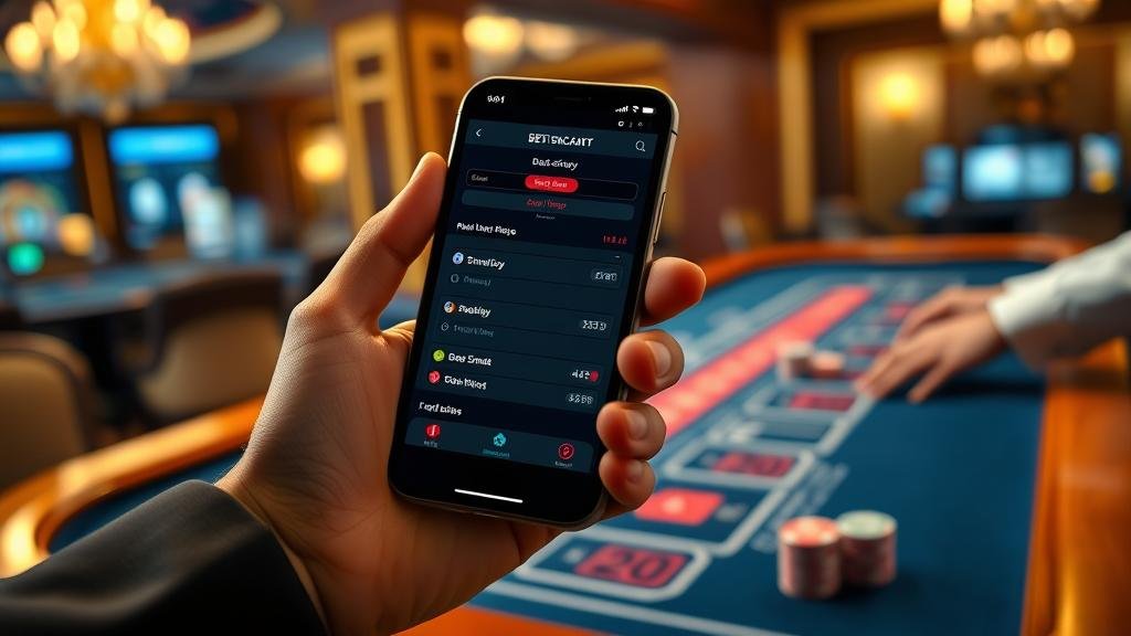 หน้าจอการเล่นบาคาร่าสดบน iOS พร้อมสถิติ