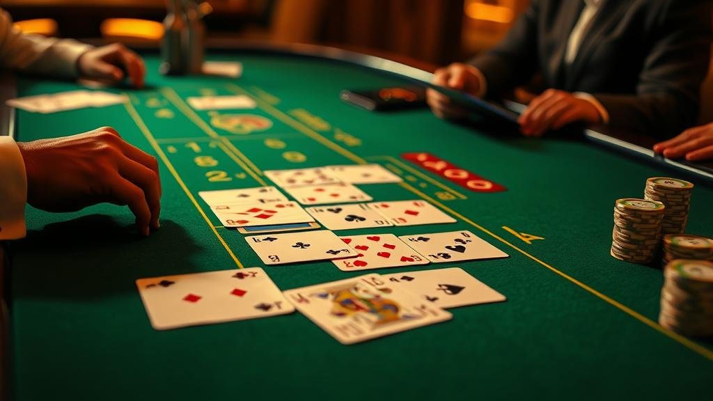 ตัวอย่างเค้าไพ่สลับคู่ในเกมบาคาร่า