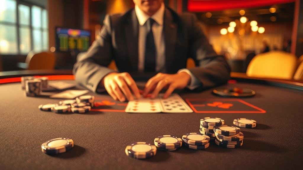 การเล่นบาคาร่าด้วยไพ่และชิปในคาสิโน