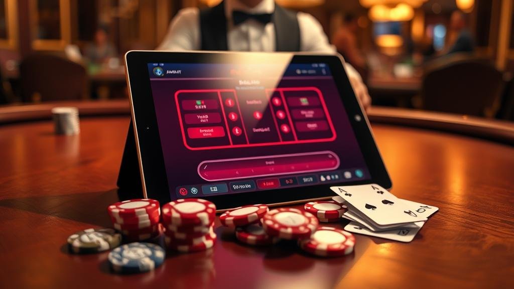 นักเดิมพันชาวเอเชียสนุกกับการเล่นบาคาร่าบนแท็บเล็ต