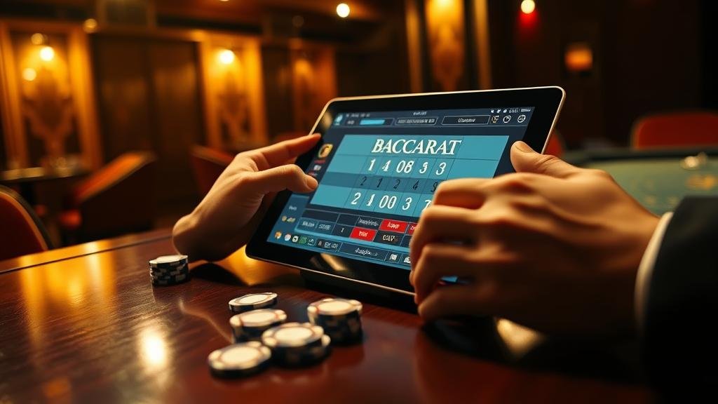 โต๊ะบาคาร่าสดในคาสิโนเอเชียช่วงกลางคืน