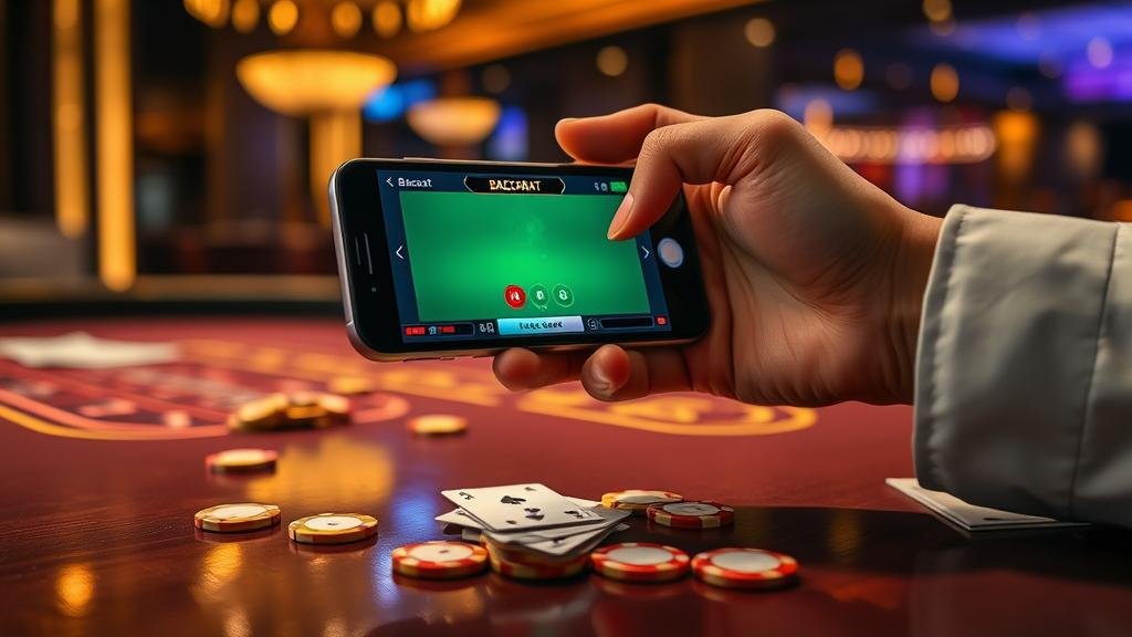 เค้าไพ่บาคาร่าบนหน้าจอมือถือ