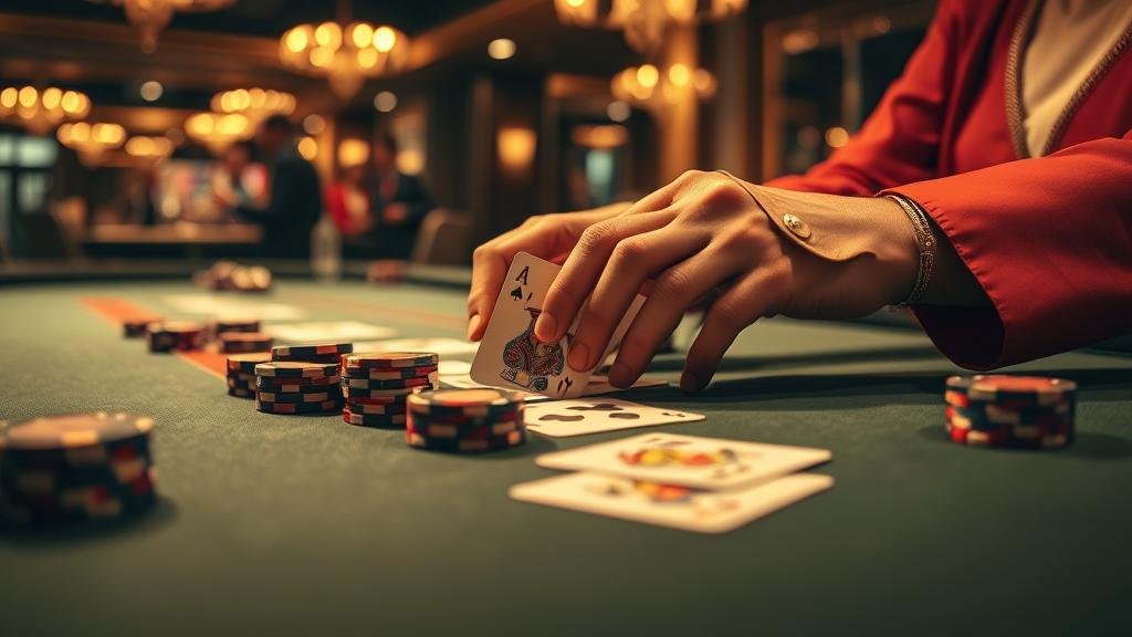 ตัวอย่างเค้าไพ่ 2-3 ตัด บนโต๊ะบาคาร่า