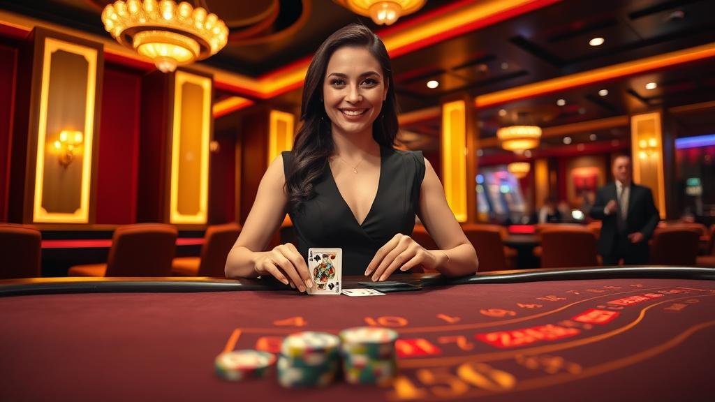 ดีลเลอร์มืออาชีพกำลังแจกไพ่บาคาร่า