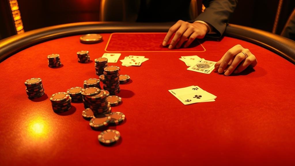 หน้าจอแสดงผลเกมบาคาร่าพร้อมเค้าไพ่