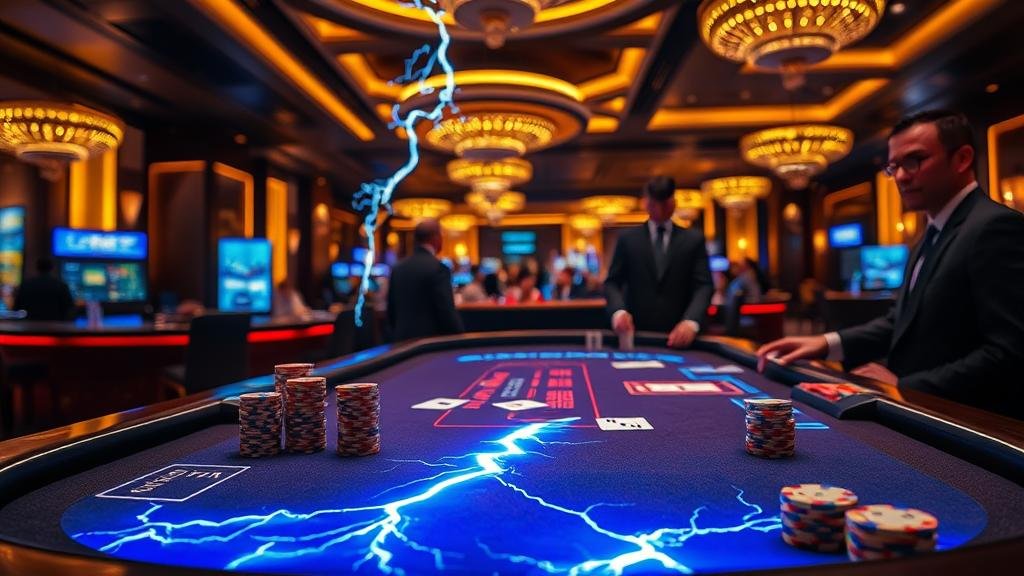 หน้าจอแสดงผลบาคาร่าสายฟ้าและซูเปอร์ซิกส์พร้อมตัวคูณ