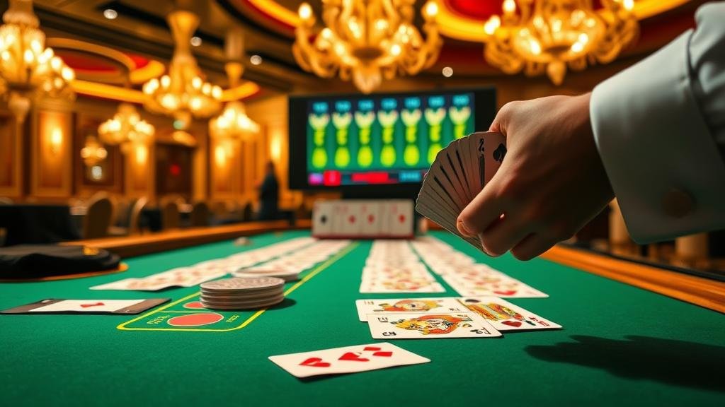 ตัวอย่างเค้าไพ่สามตัดในเกมบาคาร่า