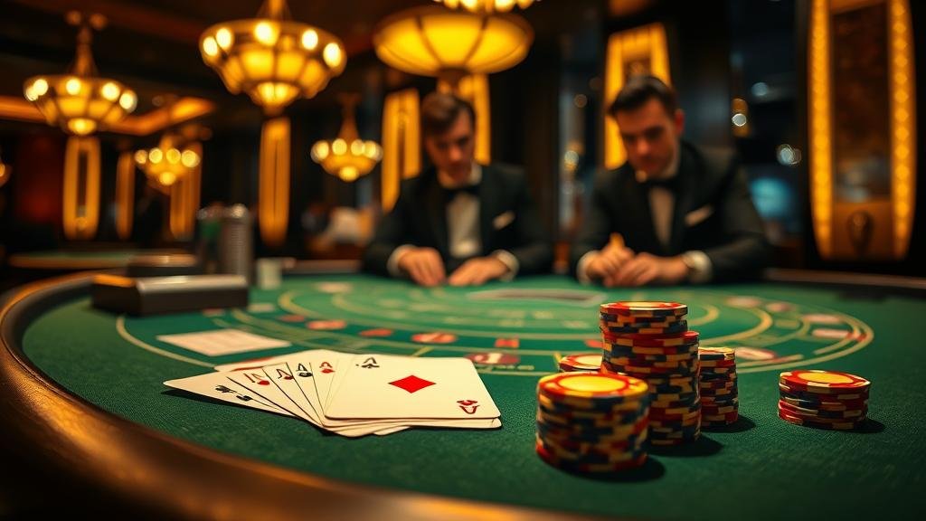 แสดงเค้าไพ่บาคาร่าบนหน้าจอแท็บเล็ต