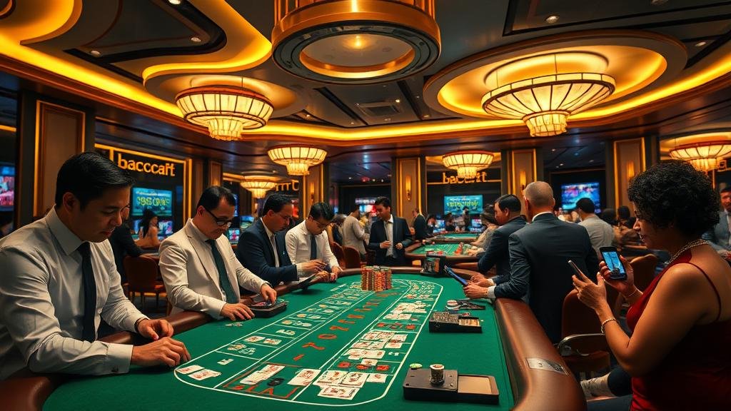 หน้าจอโทรศัพท์มือถือแสดงเกมบาคาร่าสด