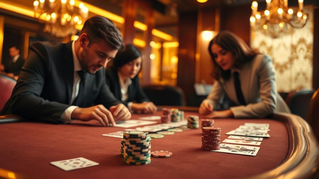นักพนันกำลังวิเคราะห์เกมอย่างใจเย็น
