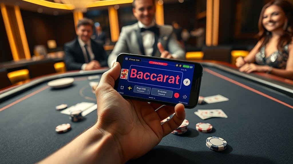 หน้าจอแสดงเค้าไพ่บาคาร่าบน Android