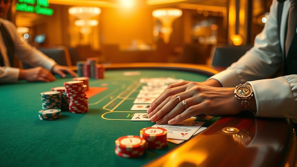 หน้าจอเกมบาคาร่าสด แสดงการเดิมพันและข้อมูล