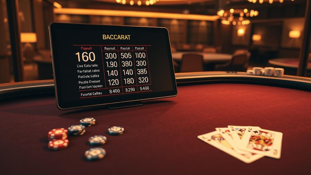 หน้าจอแสดงสถิติและเค้าไพ่บาคาร่า