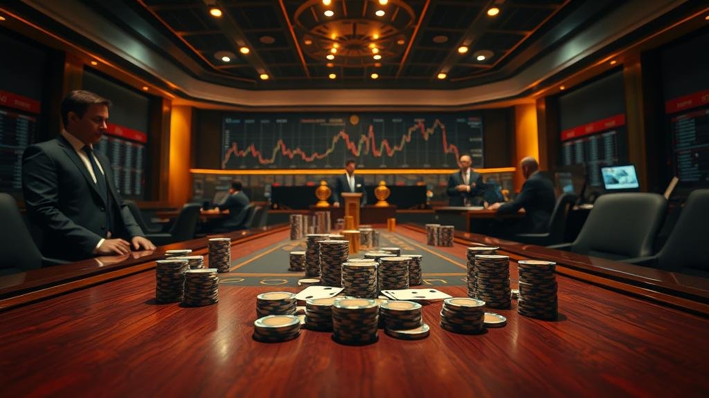 เกมยี่กีห้องแดงพร้อมลูกเต๋าสีแดงและเหรียญทอง