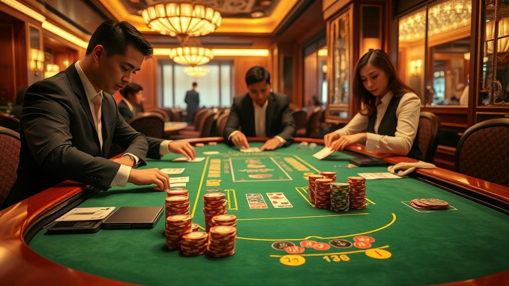 ไพ่บาคาร่าพร้อมแต้มและสัญลักษณ์