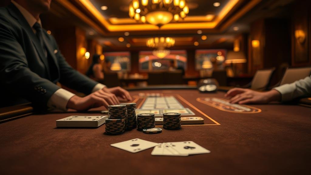 ภาพบรรยากาศโต๊ะบาคาร่าสด