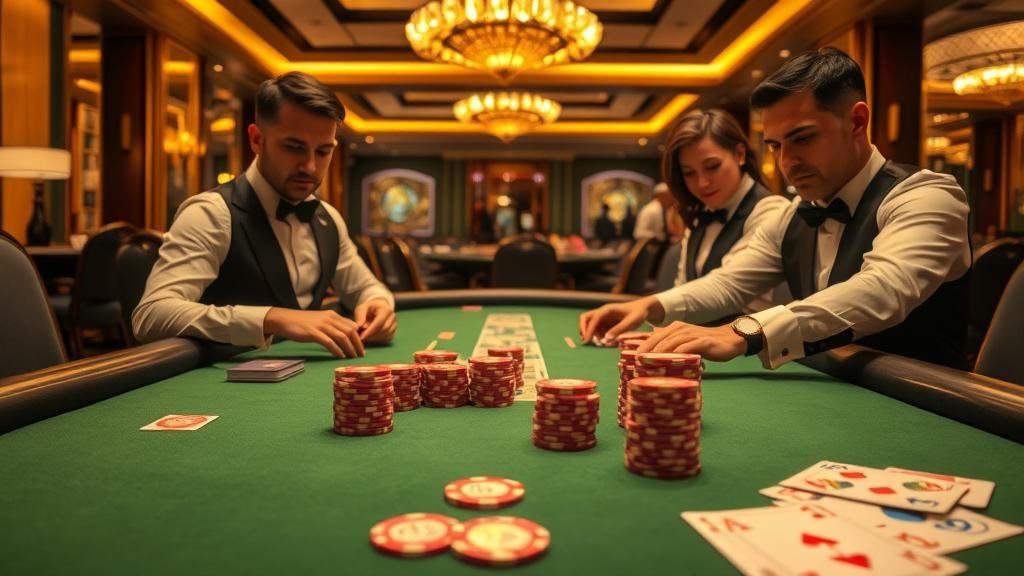 มือผู้เล่นกำลังวางแผนการเดิมพันบาคาร่าด้วยเทคนิคออสการ์กรินด์