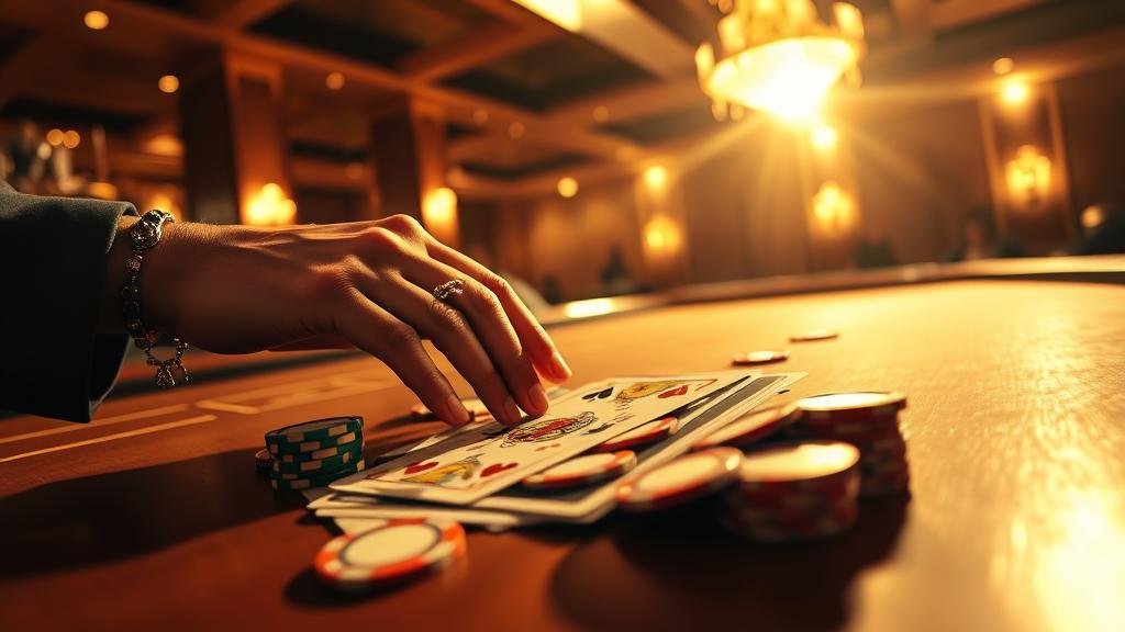 หน้าจอเกมบาคาร่าพร้อมแสดงเค้าไพ่