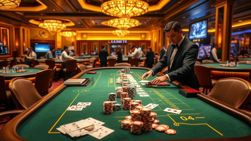 ดีลเลอร์สาวสวยในเกมบาคาร่าสด