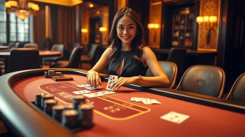 หน้าจอเกมบาคาร่าสดพร้อมสถิติและตัวเลือกการเดิมพัน