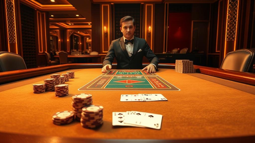 หน้าจอเกมบาคาร่าแสดงผลไพ่และคะแนน