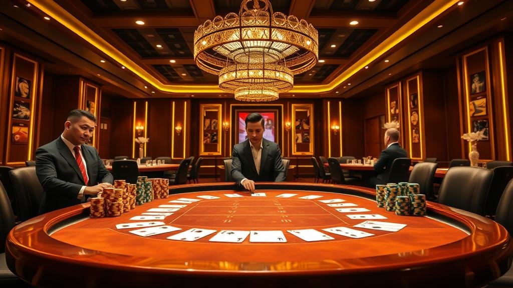 หน้าจอเกมบาคาร่าออนไลน์ แสดงการแจกไพ่