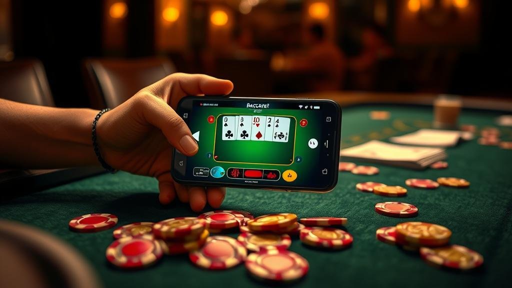 หน้าจอเกมบาคาร่าบนมือถือ iOS