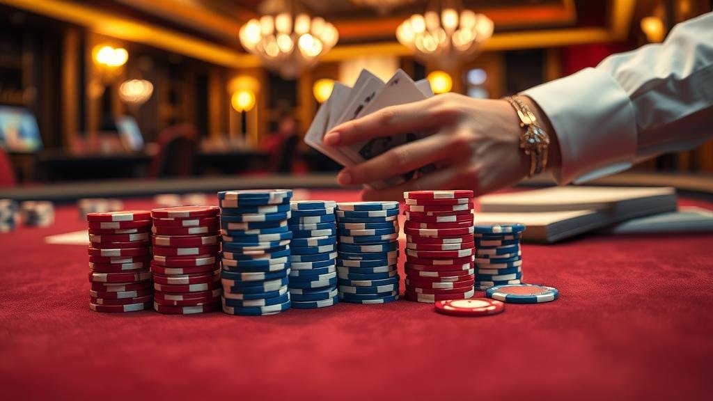 ตัวอย่างเค้าไพ่สองตัดและเค้าไพ่มังกรในบาคาร่า