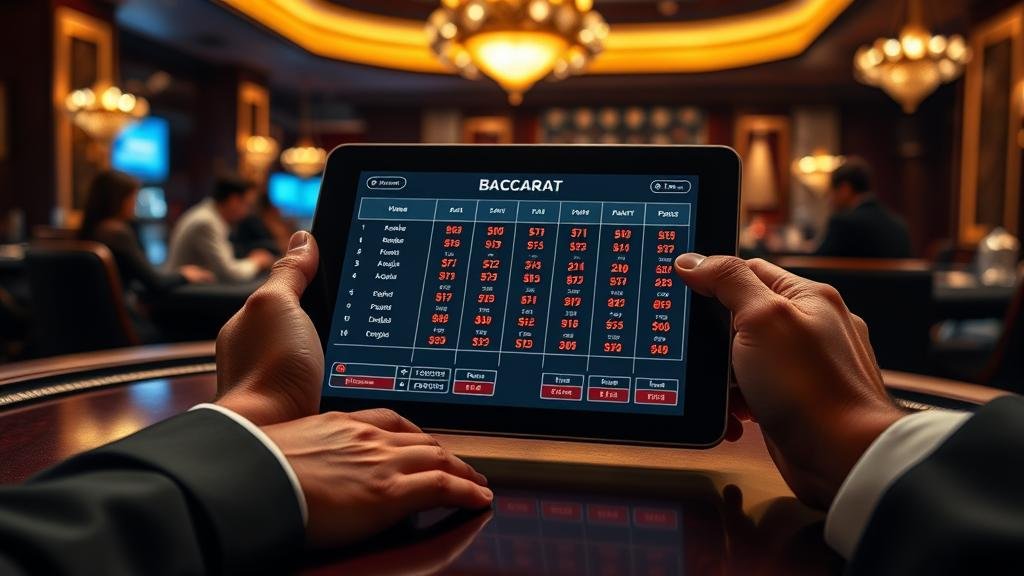 อินโฟกราฟิกแสดงกลยุทธ์และอัตราจ่ายบาคาร่า