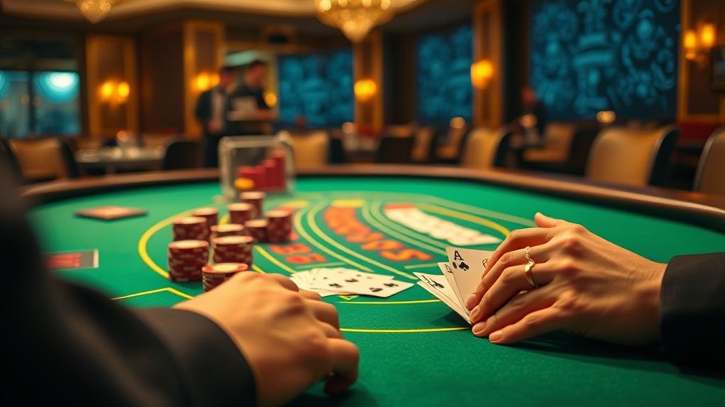 ชิปคาสิโนบนโต๊ะบาคาร่า