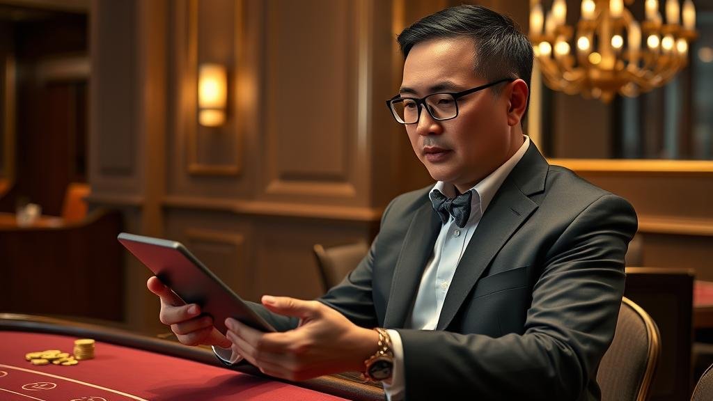 หน้าจอโทรศัพท์มือถือแสดงสถิติเกมบาคาร่า