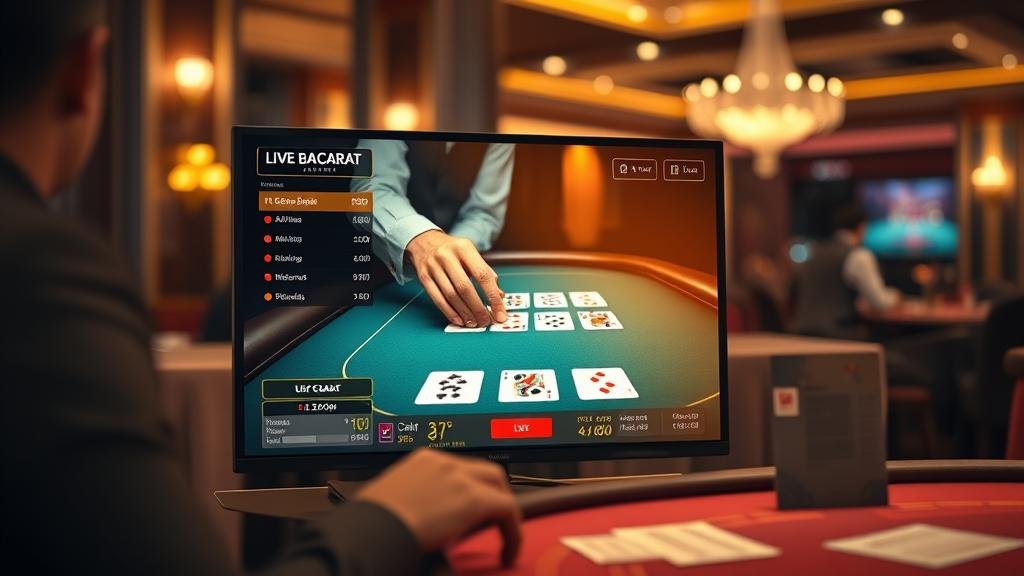 ไพ่บาคาร่าที่แสดงผลการชนะในเกม