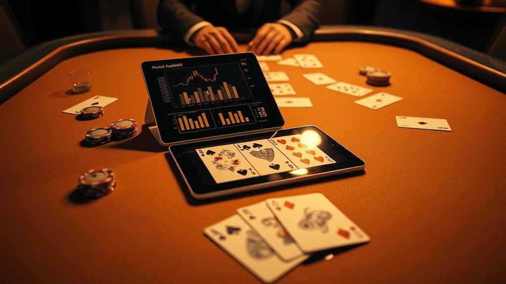 แดชบอร์ดติดตามผลบาคาร่าบนแท็บเล็ต