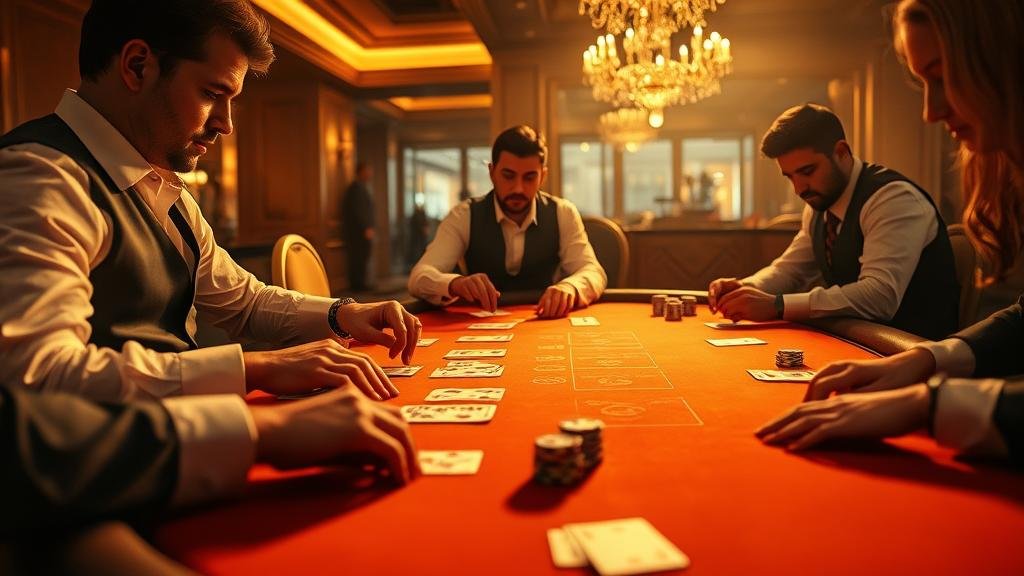 ภาพโต๊ะบาคาร่า แสดงเค้าไพ่ถนนไม้ขีด