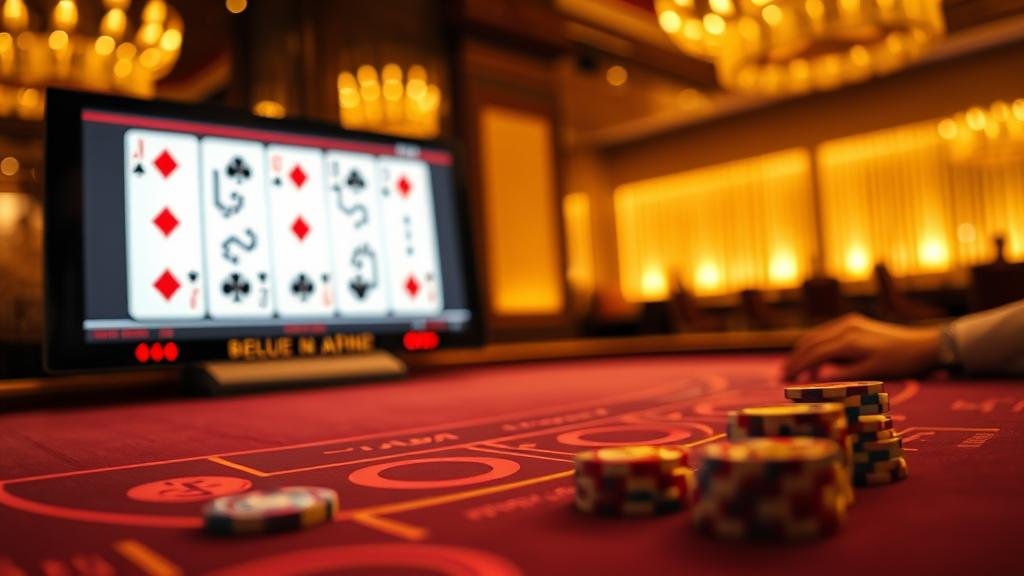 นักพนันกำลังวิเคราะห์เค้าไพ่บาคาร่า