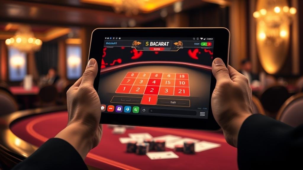 อินเตอร์เฟซเกมบาคาร่าบน iPad