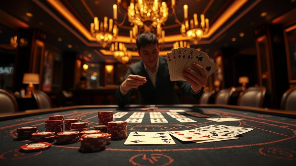 ตัวอย่างเค้าไพ่สามติดในบาคาร่า