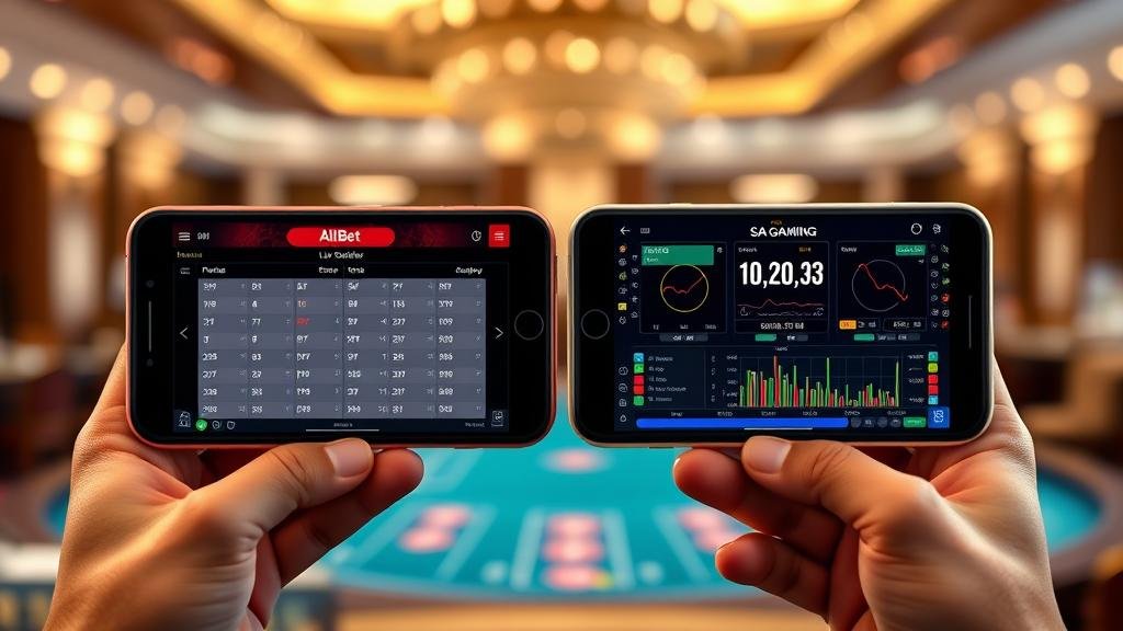 หน้าจอแสดงสถิติบาคาร่า AllBet SA บนมือถือ