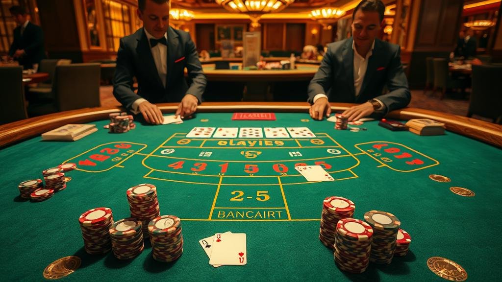 นักเดิมพันกำลังวิเคราะห์เกมบาคาร่าอย่างใจเย็น