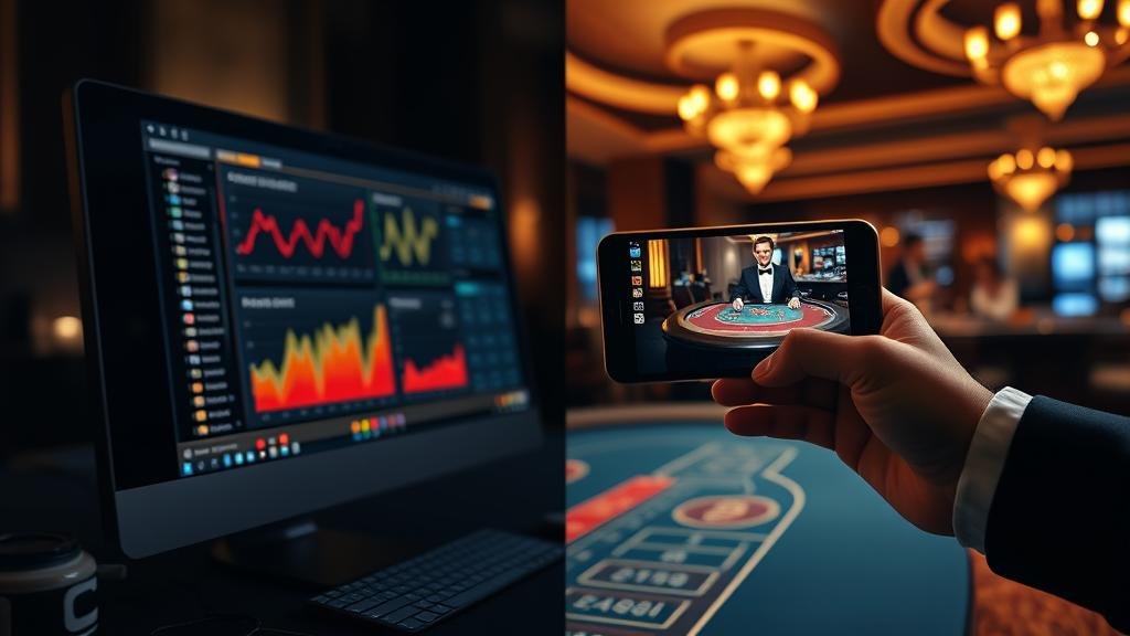 หน้าจอวิเคราะห์บาคาร่าสดด้วยเดสก์ท็อป