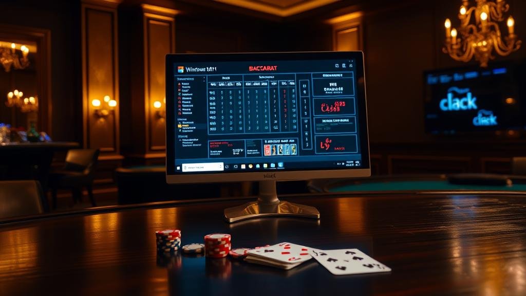 นักพนันวิเคราะห์บาคาร่าบนเดสก์ท็อป