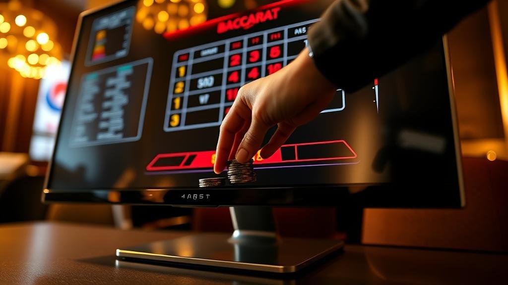 หน้าจอเดสก์ท็อปแสดงผลการเลือกห้องบาคาร่า