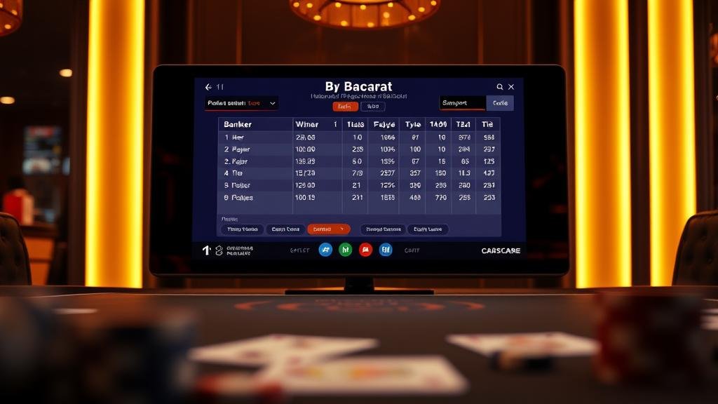 โต๊ะทำงานแสดงการวางแผนกลยุทธ์บาคาร่าและการบริหารเงิน