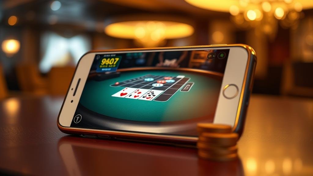 เค้าไพ่บาคาร่าบนแท็บเล็ต