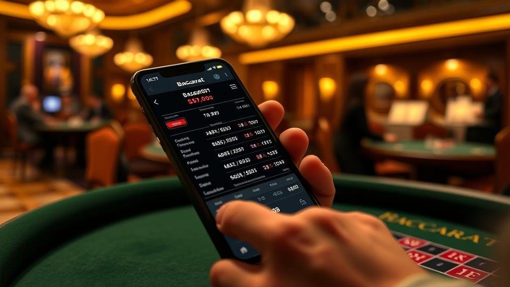 โต๊ะบาคาร่าสวยงามบนแท็บเล็ต Android