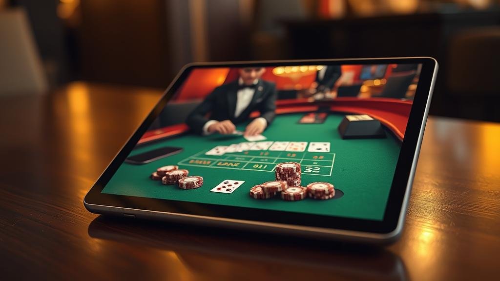 การแสดงผลสถิติเค้าไพ่บาคาร่าบนแท็บเล็ต