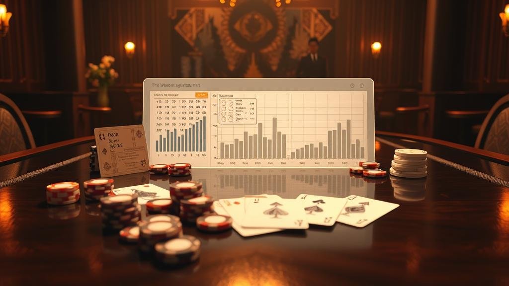 มือถือโพยหวยพร้อมฉากหลังคาสิโน